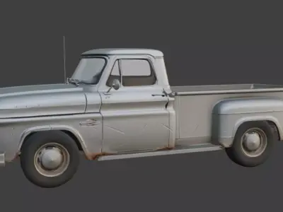 Old Pickup Truck 3D Model 3D model