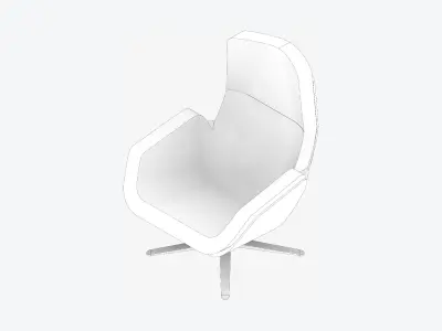Furniture - Armchair - Contemporary - Cordia Lounge - Swivel Low-poly 3D model