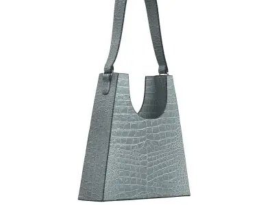 Sky blue Leather Hobo Bag 3D model
