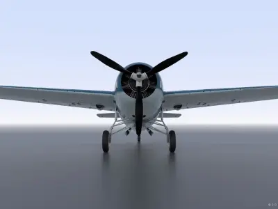F4F-3 WILDCAT F1 -Felix-  Low-poly 3D model