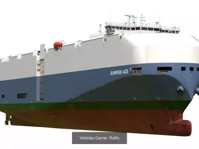 Vehicles Carrier RoRo and burnt ship 3D Model Pack