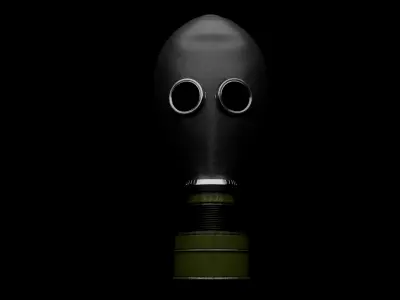 Gas Mask Low-poly 3D model