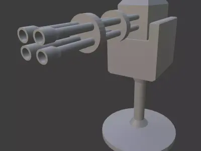 Turret - Low Poly Game Asset Free low-poly 3D model