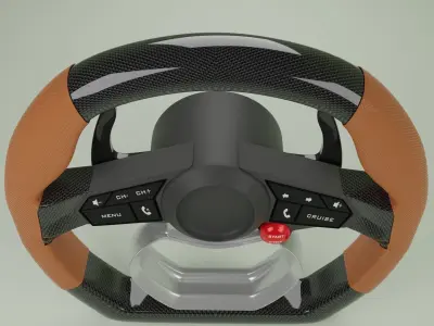 Steering Wheel 3D model Textured