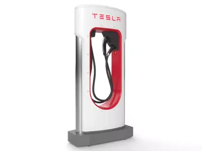 Tesla Supercharger Electric Vehicle Charging Station 3D Model Low-poly 3D model