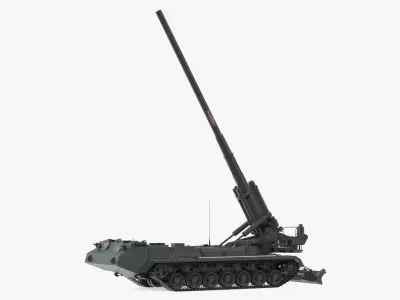 2S7 Pion Heavy Artillery Armed Position Clean  purchase 3D model