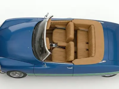 Classic Blue Convertible French Luxury Sedan 3D model
