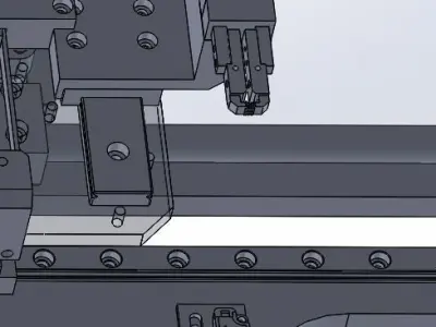 Motor and cylinder dual drive mechanism device 3D model