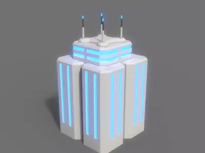 PBR Sci-Fi Building A37 Low-poly 3D model