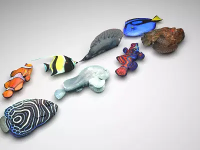 Fishes Set 3D model purchase