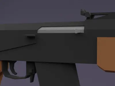 AK-47 gun Low-poly 3D model