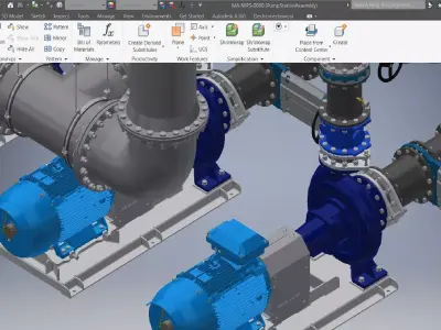 Pump Station Assembly 3D model 3D model