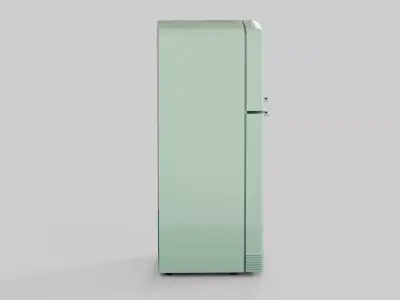 Retro fridge mint Low-poly 3D model