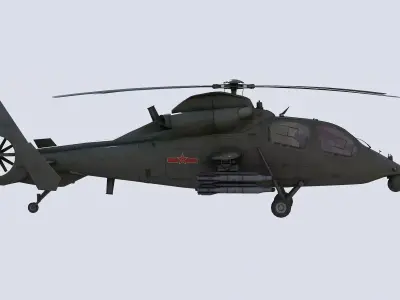 China Armed Helicopter WZ19 3D model