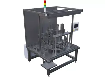 Automatic assembly and testing of oil pump springs and couplings 3D model