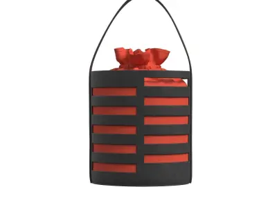 Black Leather Cutout detail Mini Bag 3D model