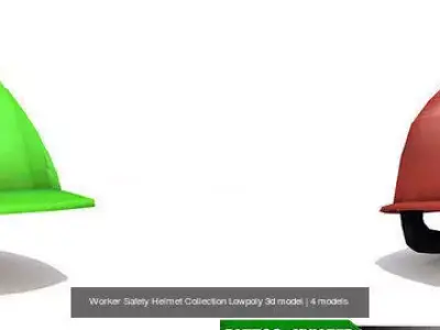 Worker Safety Helmet Collection Lowpoly 3d model 3D Model Pack