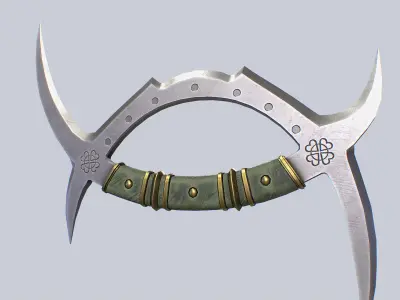 Deer horn knife Low-poly 3D model