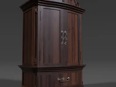 French Armoire - 6 versions Low-poly 3D model
