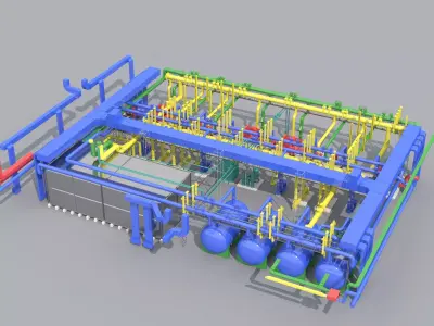 Industrial Boiler Room 3D model purchase