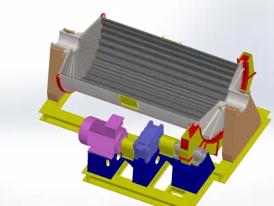 ball mill 2200 x 4000 FOR MINE GRINDING 3D model