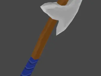 Badly Painted Axe Free low-poly 3D model