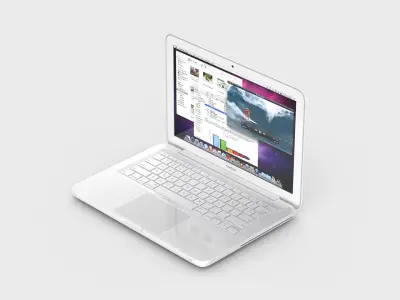 Apple MacBook 13-inch White PC Unibody Notebook Computer 3D model