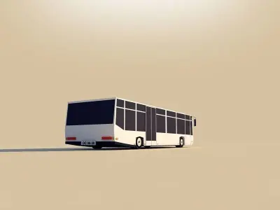 Cartoon Low Poly City Bus Low-poly 3D model