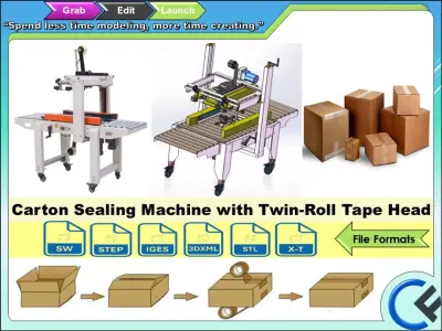 Carton Sealing Machine 3D model purchase
