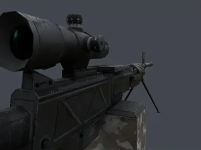 QJY-201 China Machin Gun Low-poly 3D model