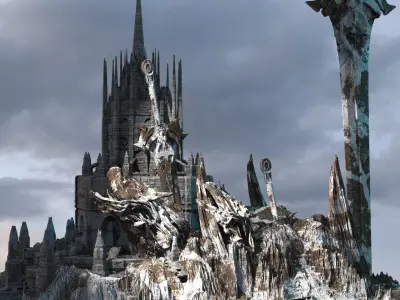 Van Helsing Mountain castle Tower 4  3D model