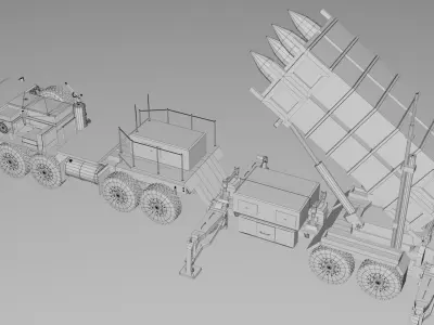 MIM-104 Patriot Air Defense System Military Vehicle 3D model