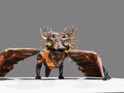 Dragon Low-poly 3D model 2