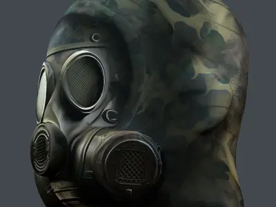 Gas mask helmet 3d model military combat Low-poly 3D model buy