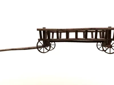 Horse Cart Low-poly 3D model Low-poly 3D model