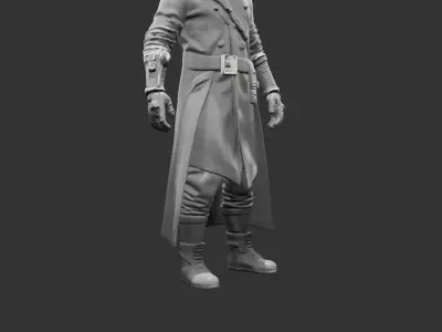 Cybernetic Sniper Assassin Low-poly 3D model