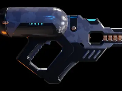 sci-fi gun Low-poly 3D model