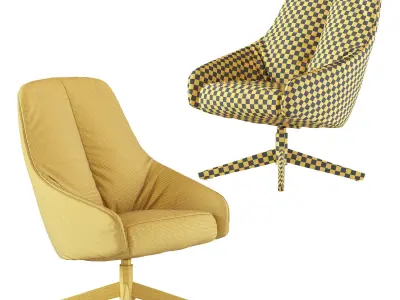 PUK-M-Montis swivel chair velvet 3D model