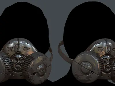 Gas mask helmet 3d model scifi Low-poly 3D model Low-poly 3D model buy