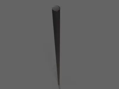PBR Wushu Stick Black Low-poly 3D model