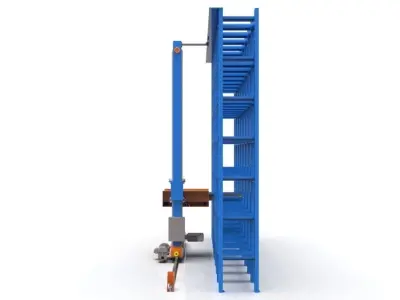 3D designed mini load AS RS rack system 3D model