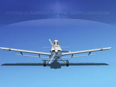 EMB-202 Cropduster Bare Metal 3D model