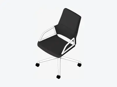 Chair - Conference - Worksmart - 4 Star Castors - Rocking Low-poly 3D model purchase