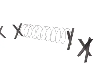 Barbed Wire Barricade  Low-poly 3D model