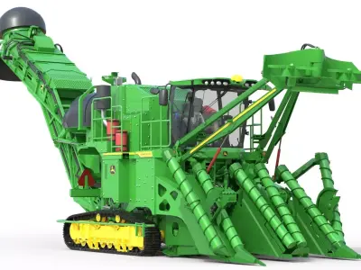 John Deere CH950 Sugar Cane Harvester Low-poly 3D model