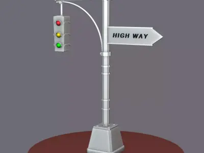Traffic light Free 3D model 5