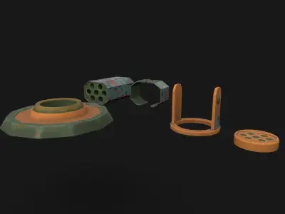Missile Launcher Game Asset Low-poly 3D model