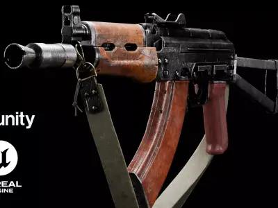 AK 74U-N Low-poly 3D model