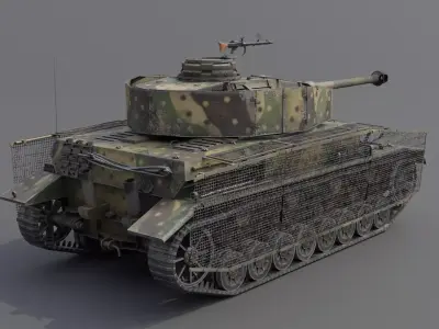 Panzer IV J Medium Tank Low-poly 3D model