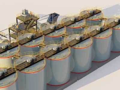 Gold mining leaching section 3D Model 3D model